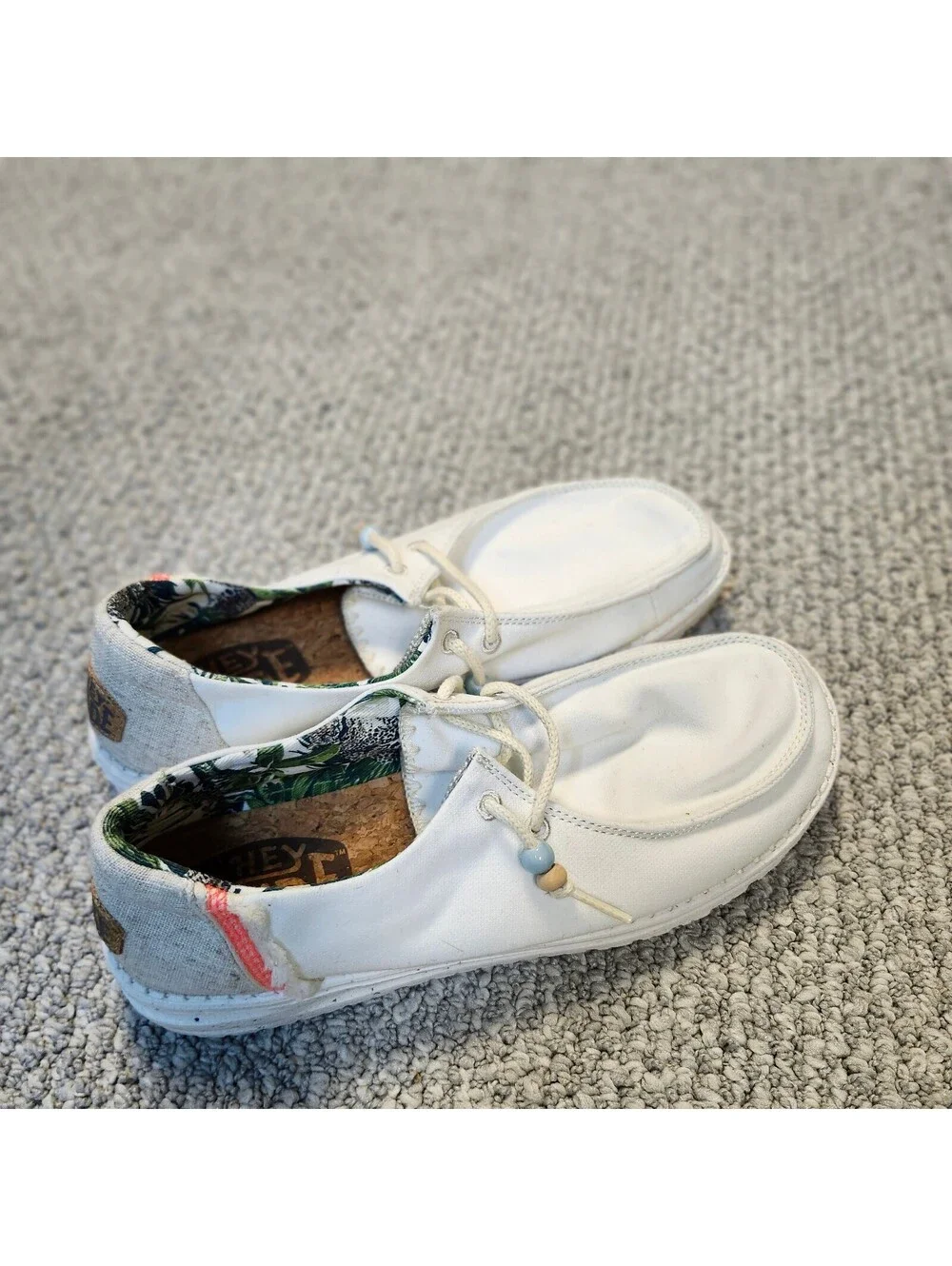 Hey Dude White Slip-On Casual Shoes Size 9